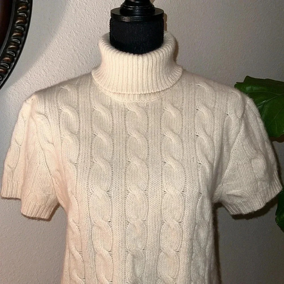 Ralph Lauren Women’s Angora Cashmere Blend Turtleneck Short Sleeve Sweater XL - Picture 4 of 15